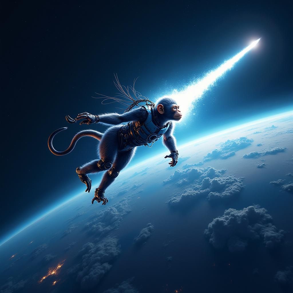 Monkey Comet Soaring Through Space