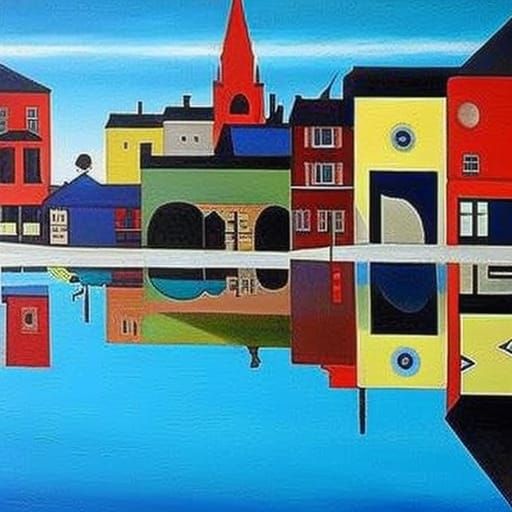 Surreal Regionalist Time Travel Painting