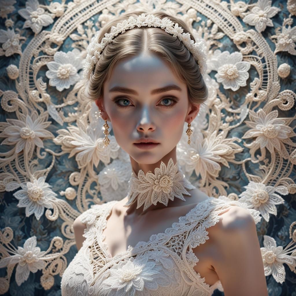 Lace Ballet Dancer on Lace Mantlepiece