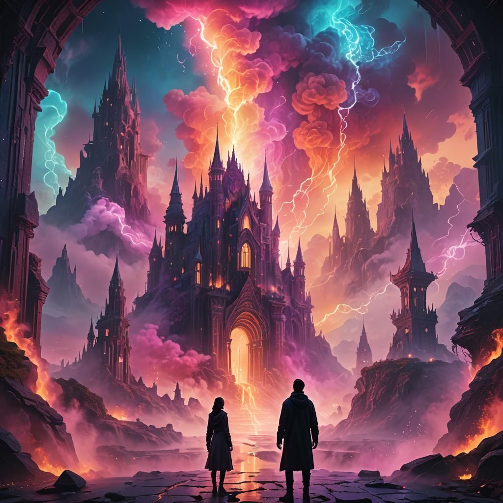 Dreamlike Figure in Vibrant Fantasy Concept Art