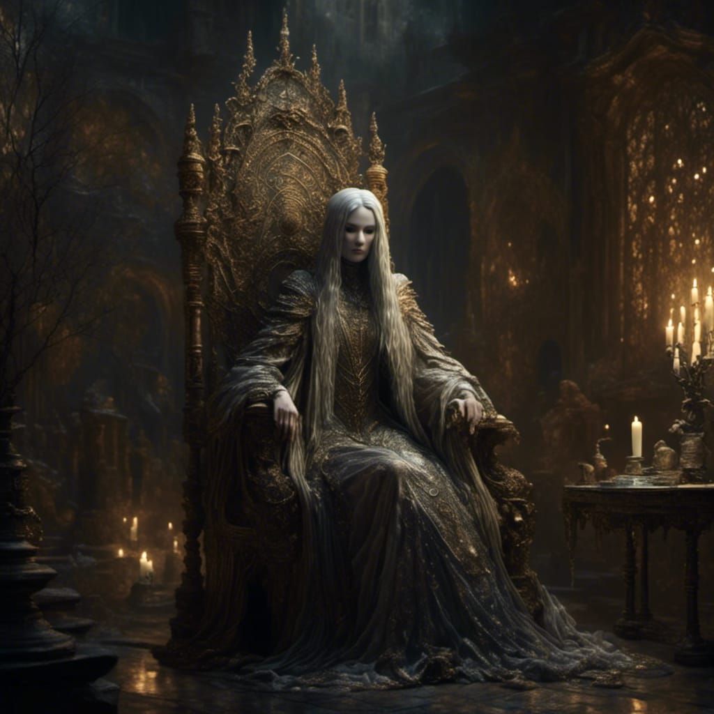 Haunted Storytellers in Gildpunk Style by Moonlight