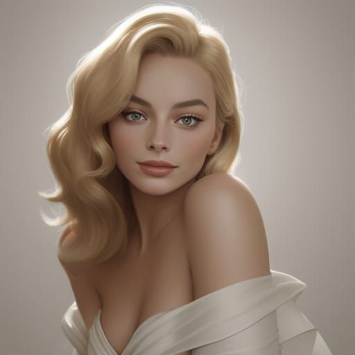 Margot Robbie in Classic Hollywood Glamour Style