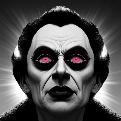 Klaus Nomi Moon Head in Deep Black and White