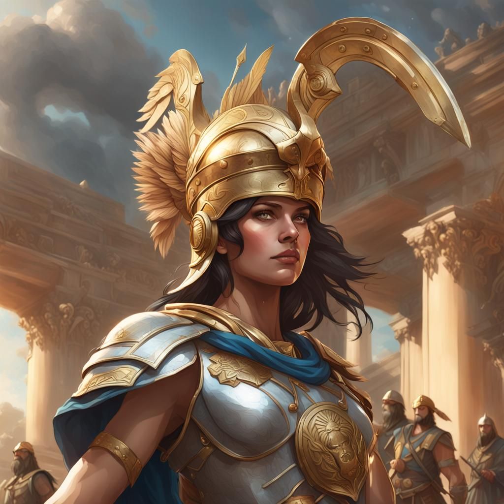 Athena Contemplates War in Hyperdetailed Portrait