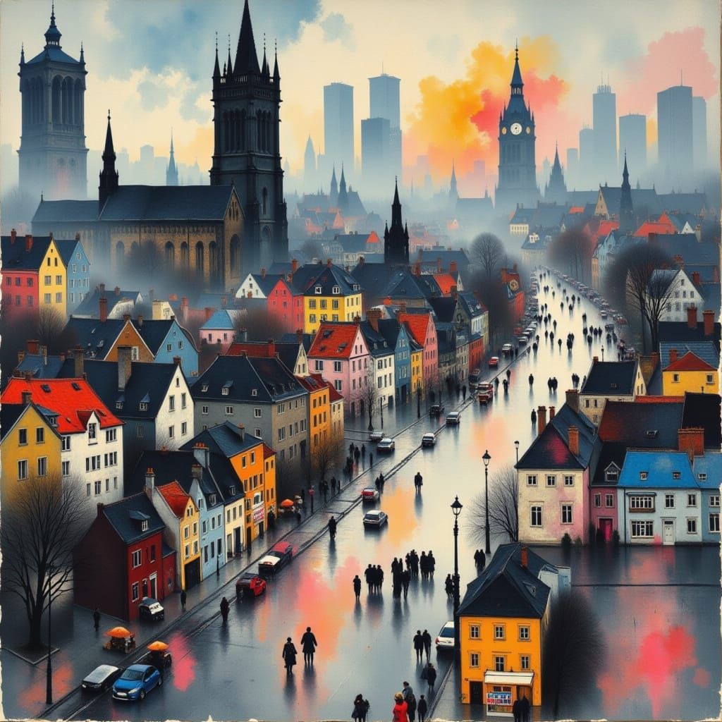 Azure Cityscape in Mallord Style