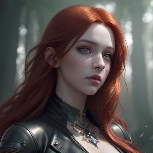 Woman Portrait with Twinkling Lights in Anime Realism