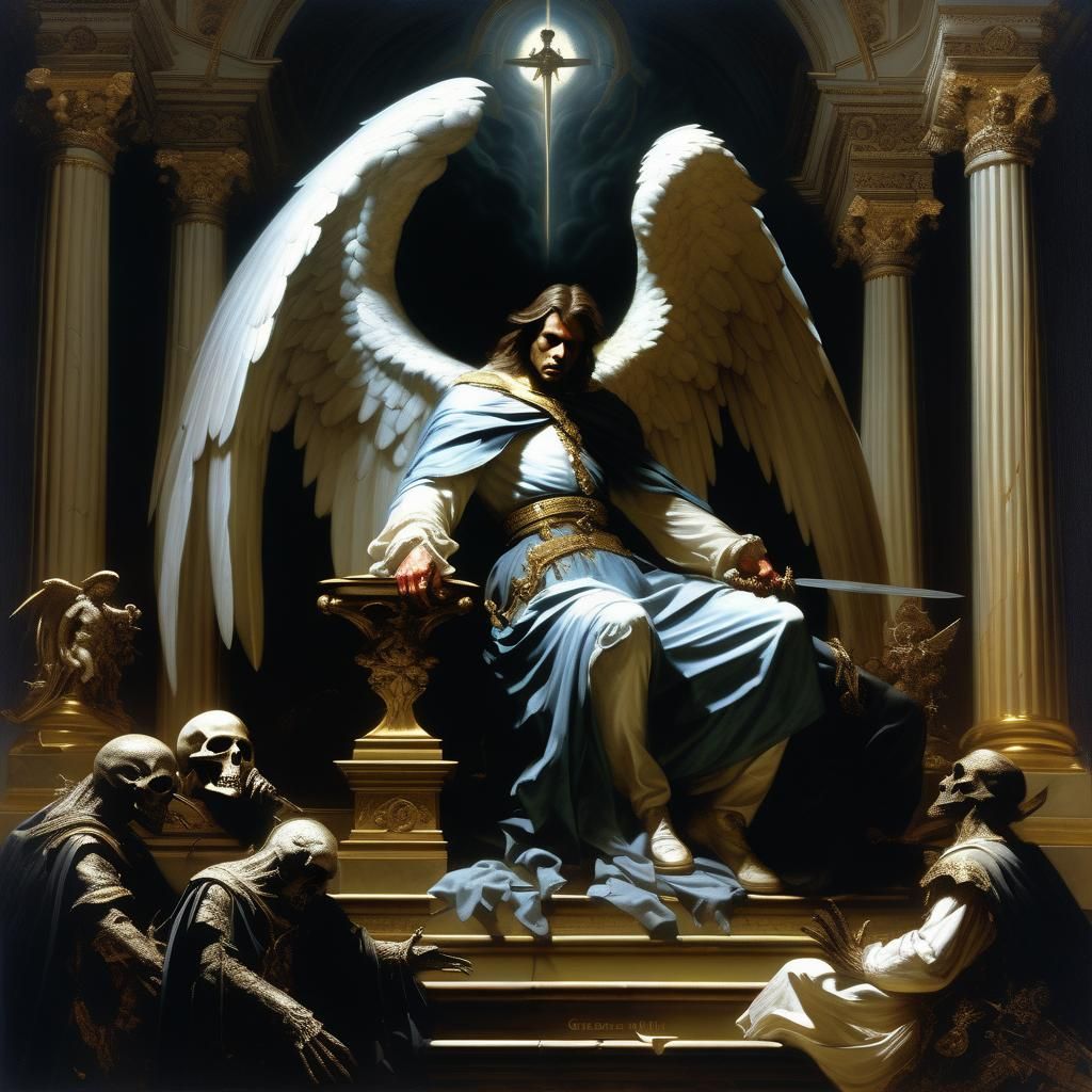 Angel, Death, and Devil: Dramatic Digital Painting