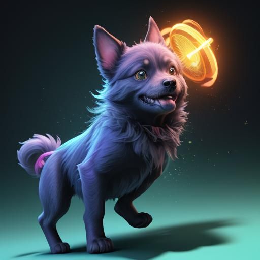 Cute Dog Character Concept Art in 3D Digital Style