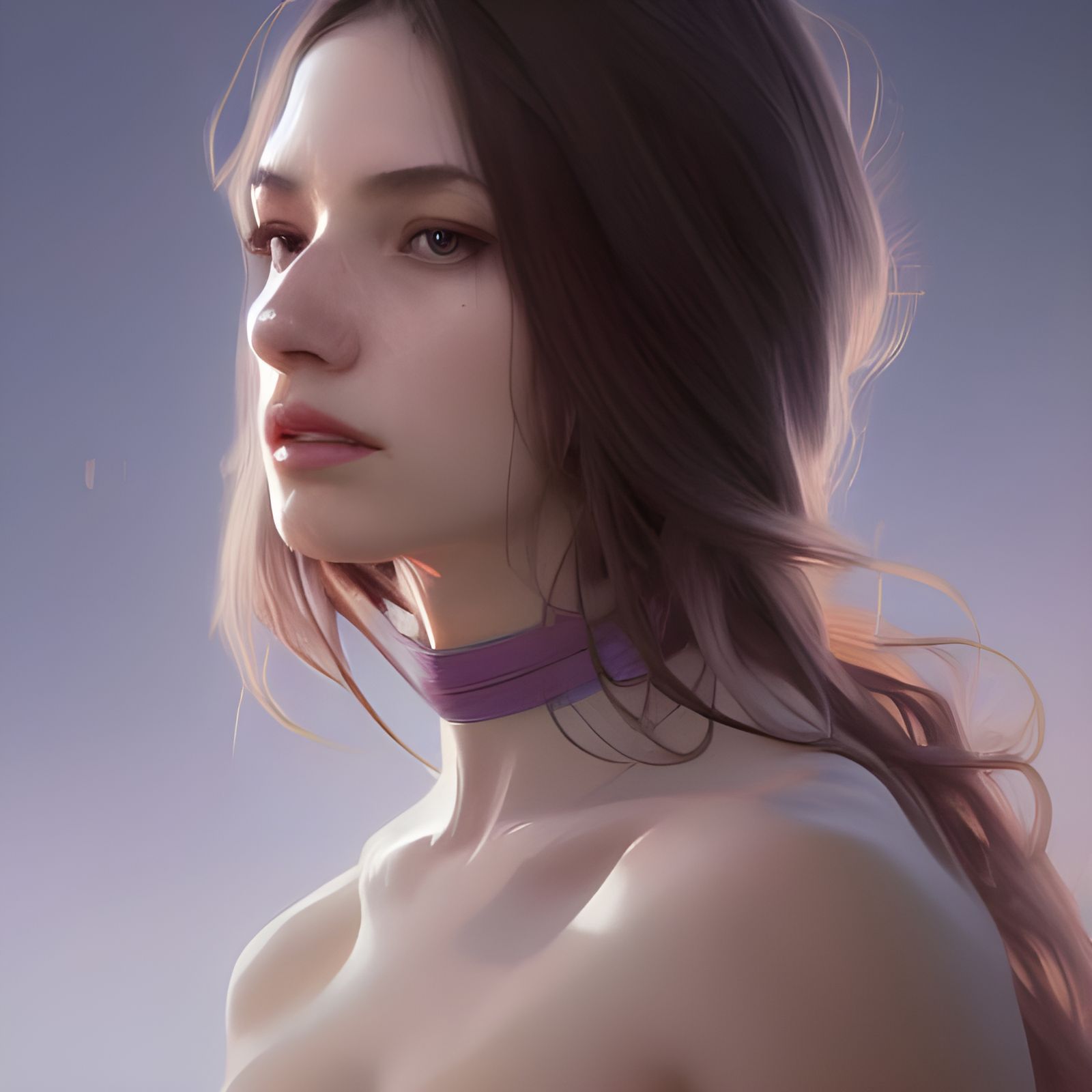 Detailed Portrait with Dynamic Lighting in Art Nouveau Style