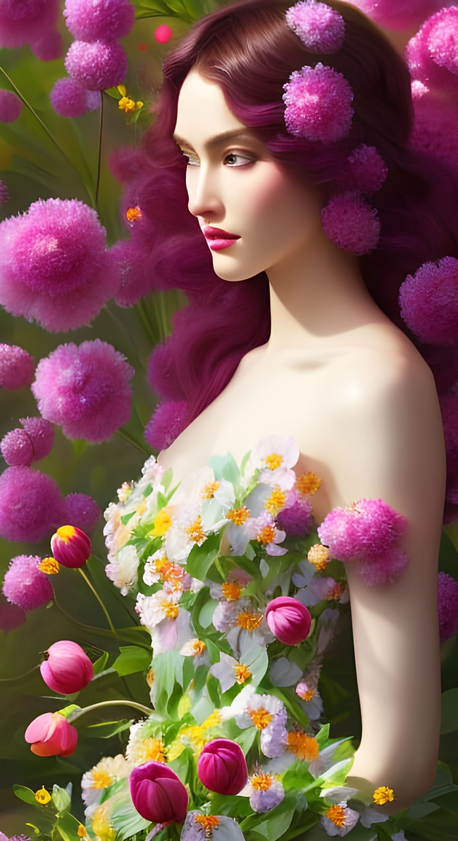 Blooming Queen in Vivid Spring Flower Garden