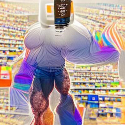 Tall Man Applies Essential Oils at Walmart