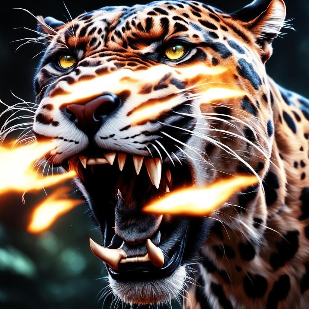 Furious Black Panther in Detailed Matte Painting