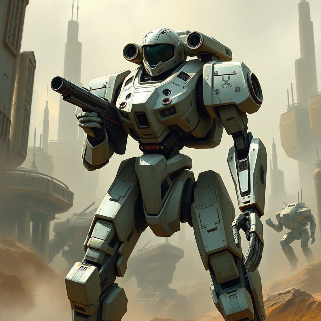 Mech Pilot Controls Stalwart in Dystopian Future