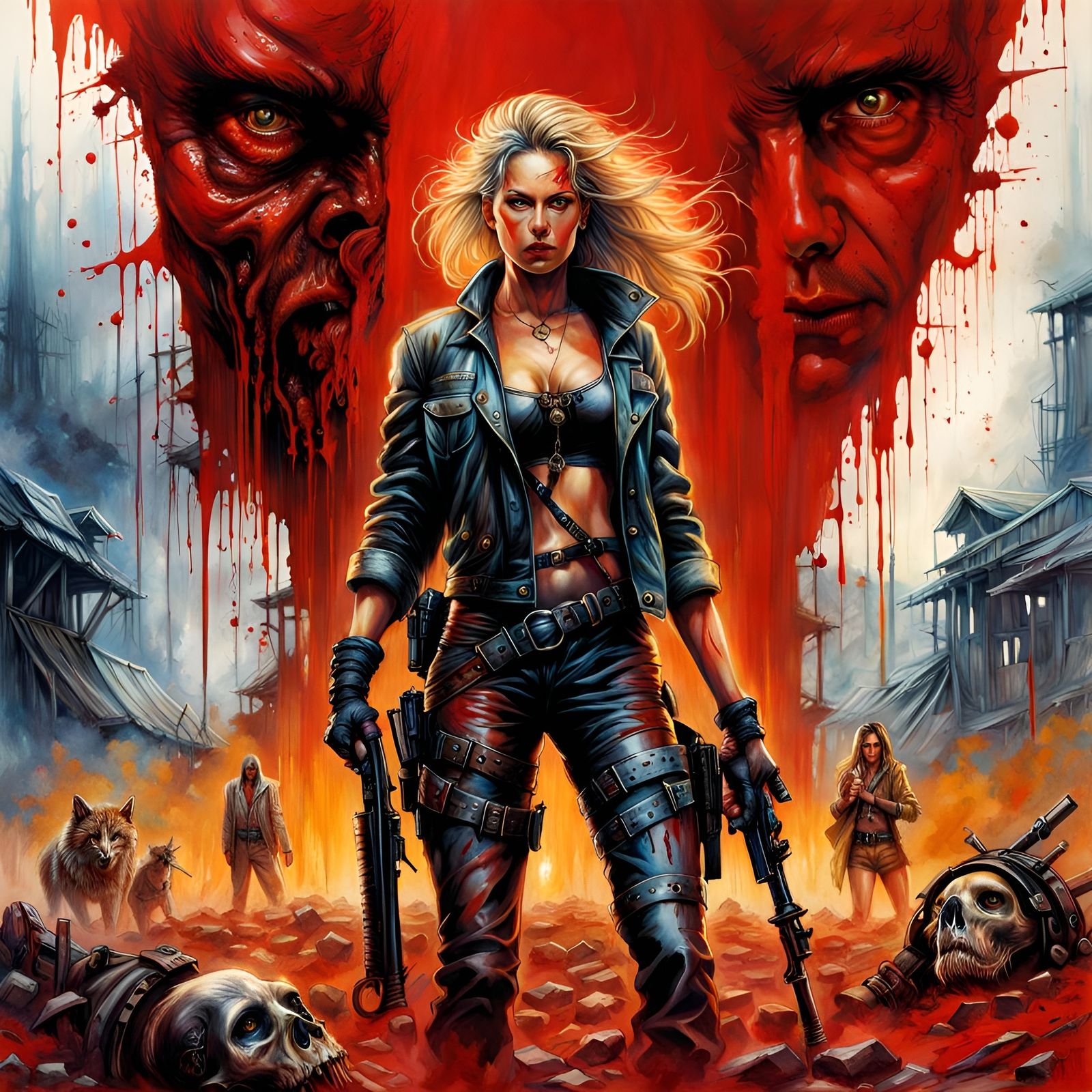 Psychedelic Post-Apocalyptic Survivors in Horror Style