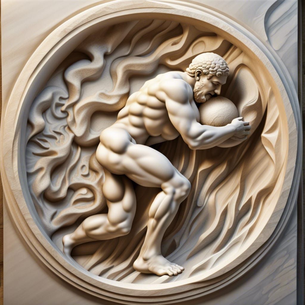 Myth of Sisyphus in Marble