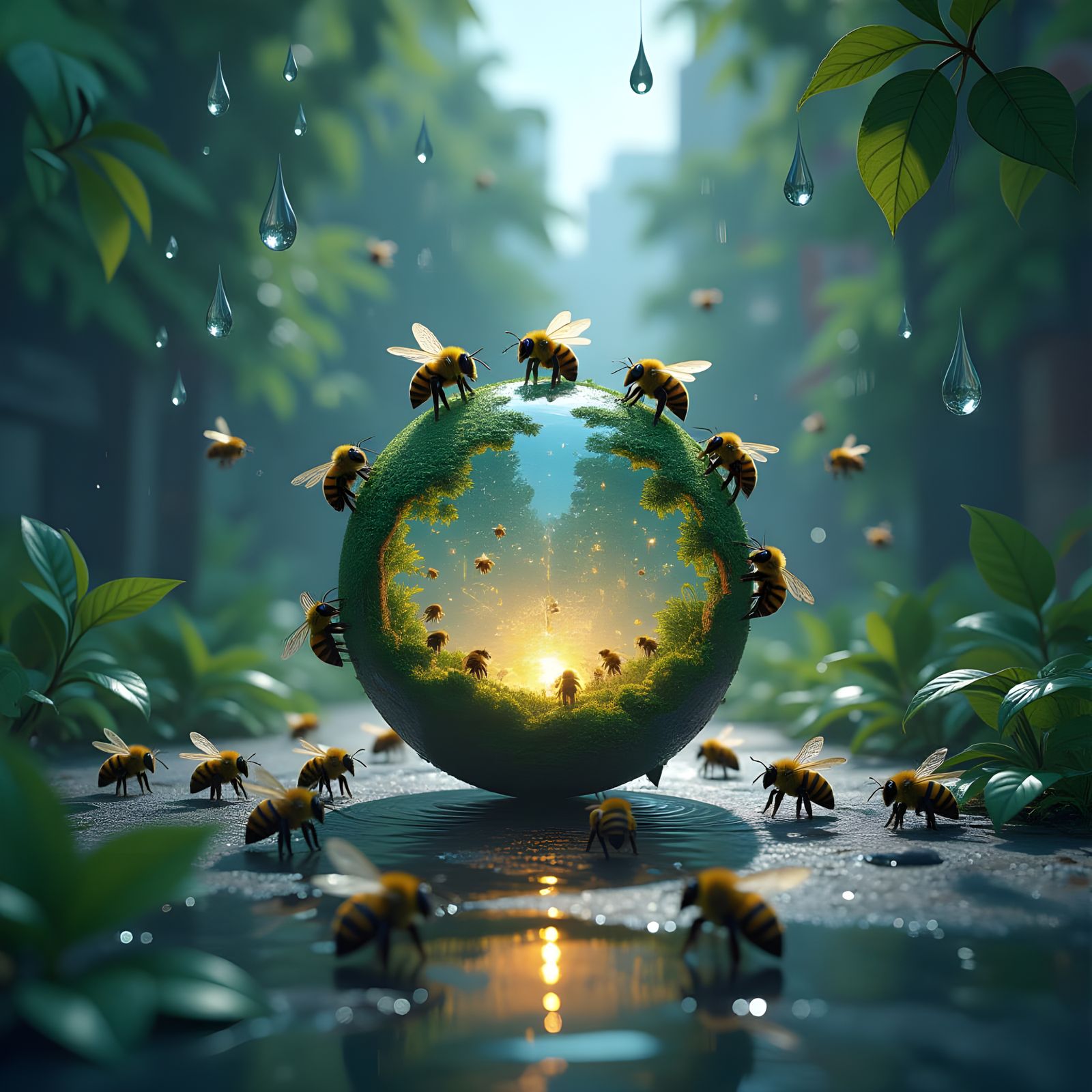 Magic Orb in City of Bees: Unreal Engine 3D