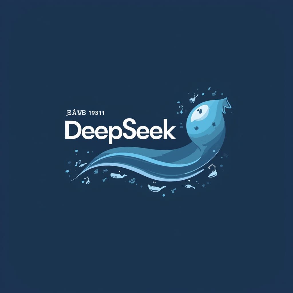 DeepSeek Waves Logo in Modern Minimalist Style