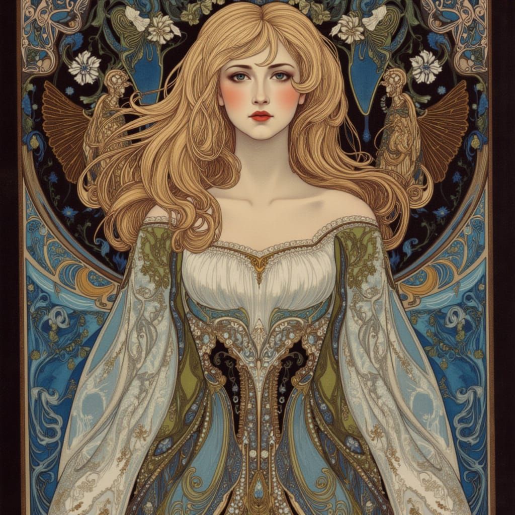 Art Nouveau Princess in Luis Royo and Karol Bak Style