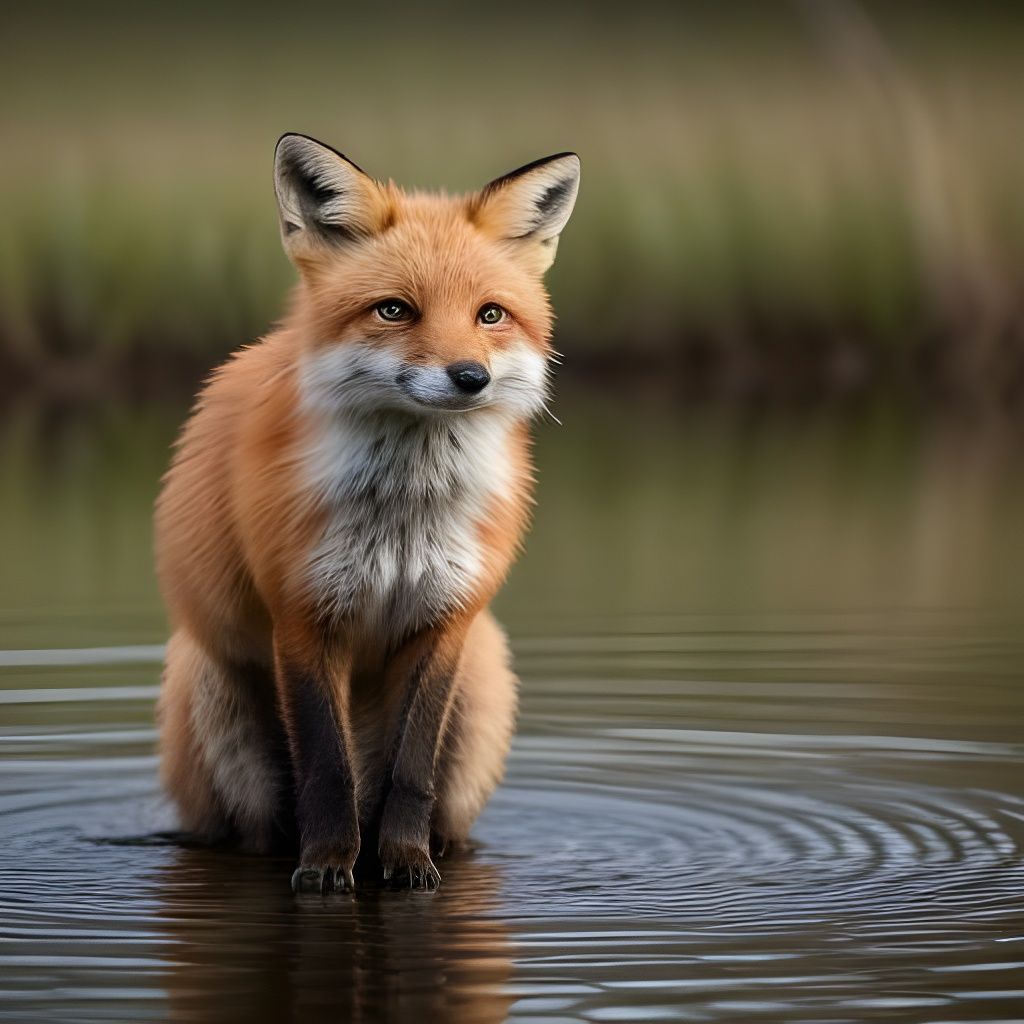 Red Fox Portrait in Natural Countryside Setting