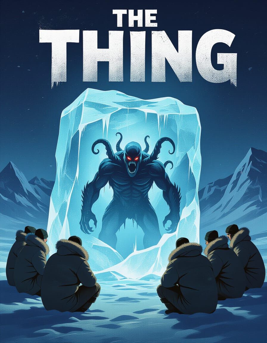 Arctic Horror Movie Poster: Tentacular Ice Block