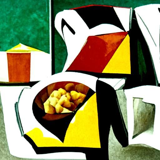Abstract Cubism Image of Cheese Curds