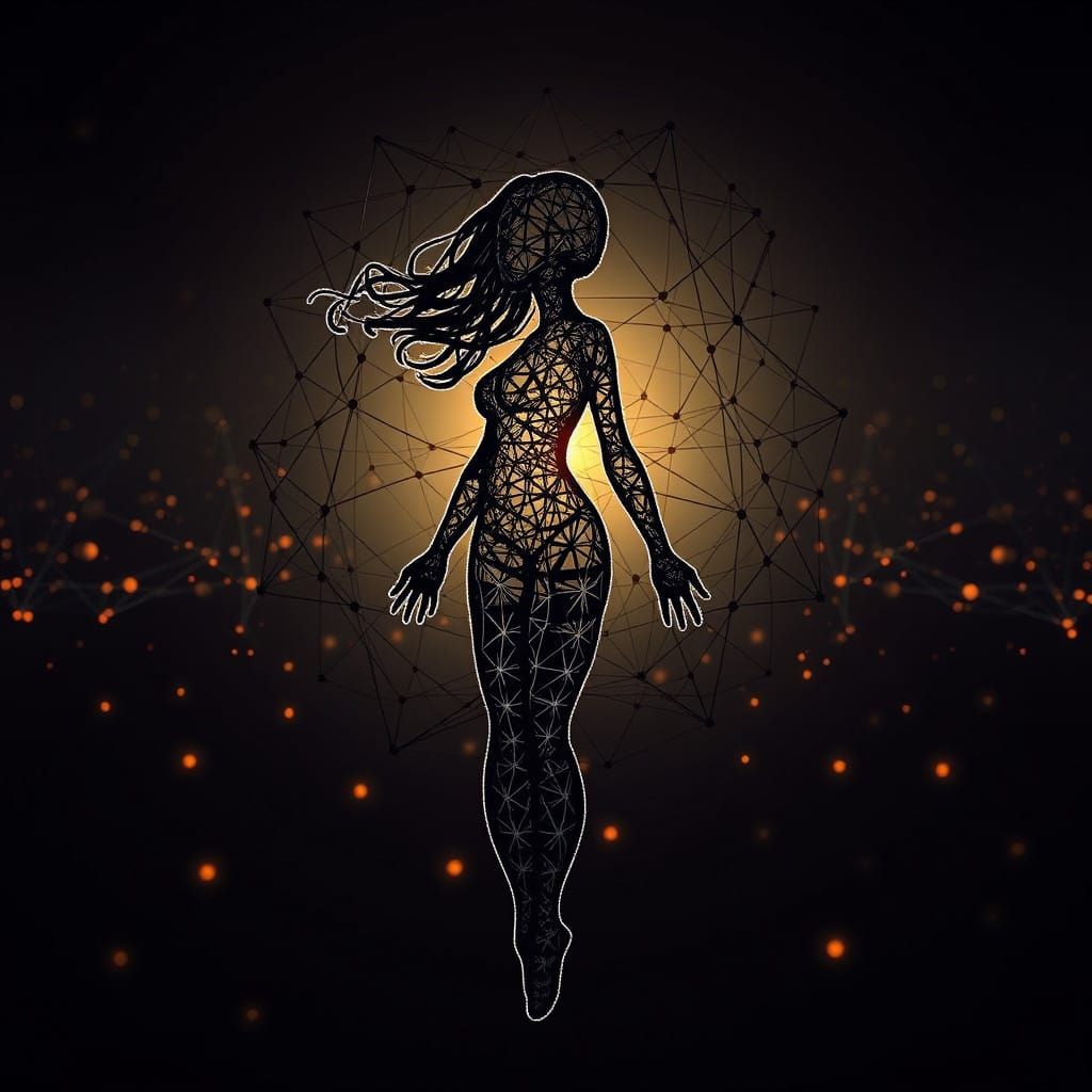 Ethereal Amigurumi Goddess in Contingency Theory Web