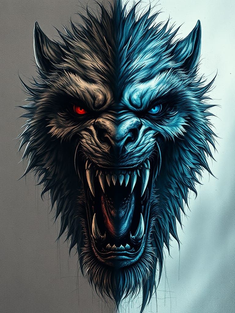 Ghoulish Werewolf Death Transition in Photorealistic Horror