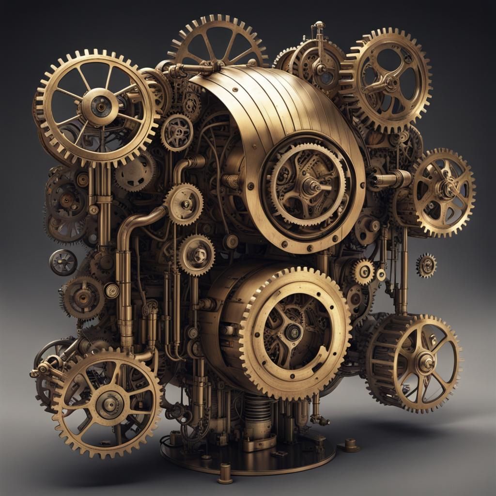 Steampunk AI: Conceptual ChatGPT Mechanical Marvel