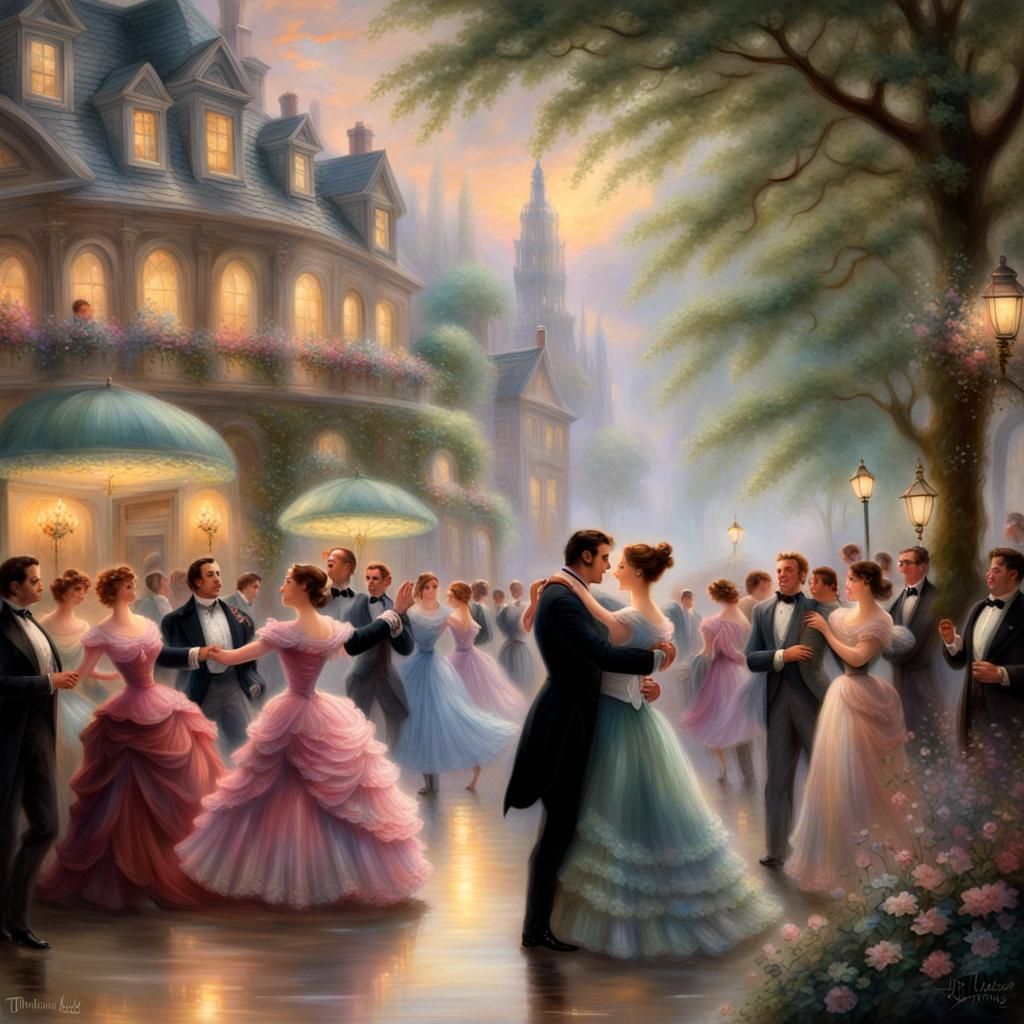 Ethereal Spring Ball Dance in Luminist Style
