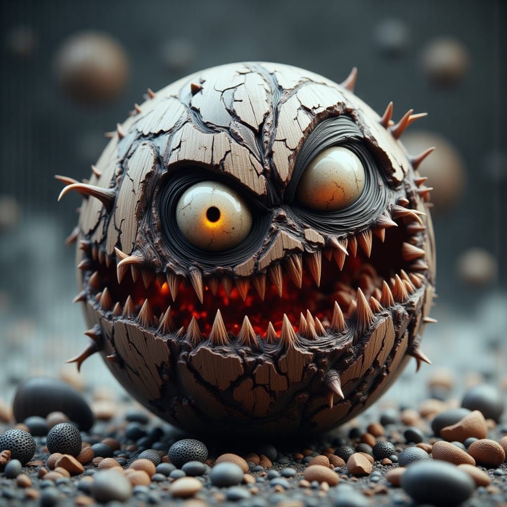 Monstrous Magic 8-Ball with Beady Eyes and Sharp Teeth