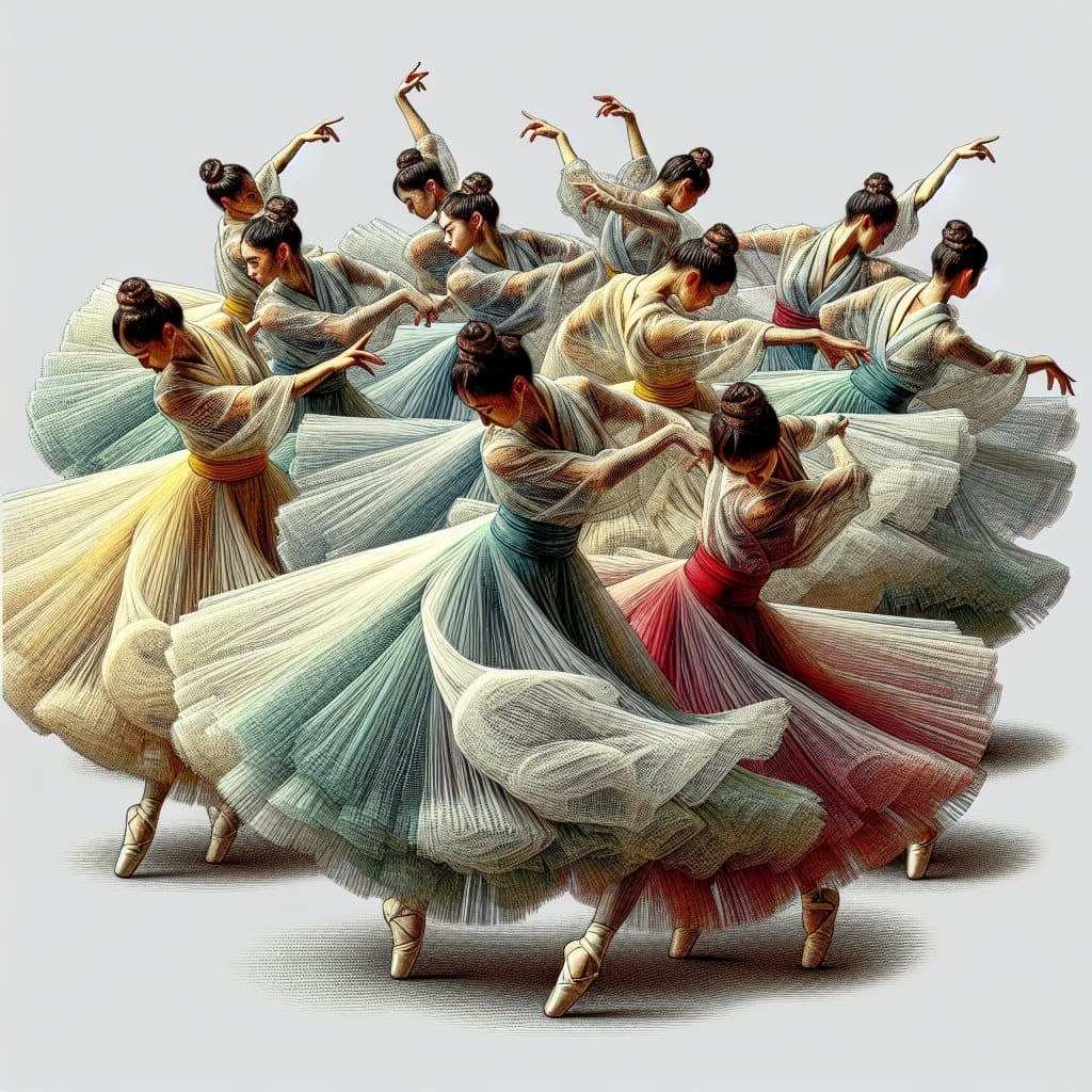Furious Dancers in Tulle and Japanese Silk