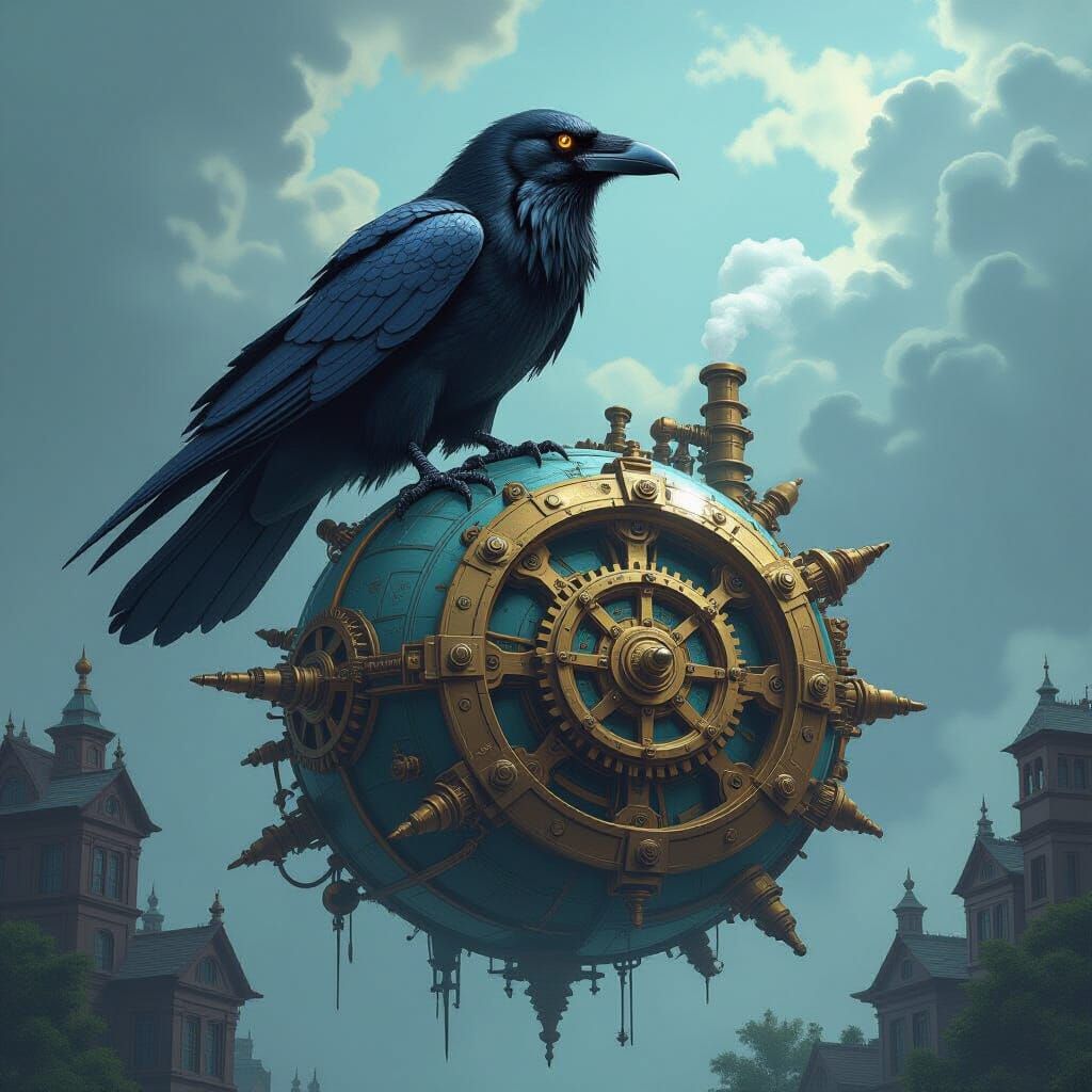 Raven on Clockwork Planet with Steam