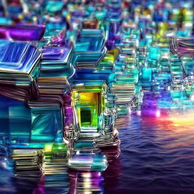 Luminescent Sea of Glass and Diamond Waters