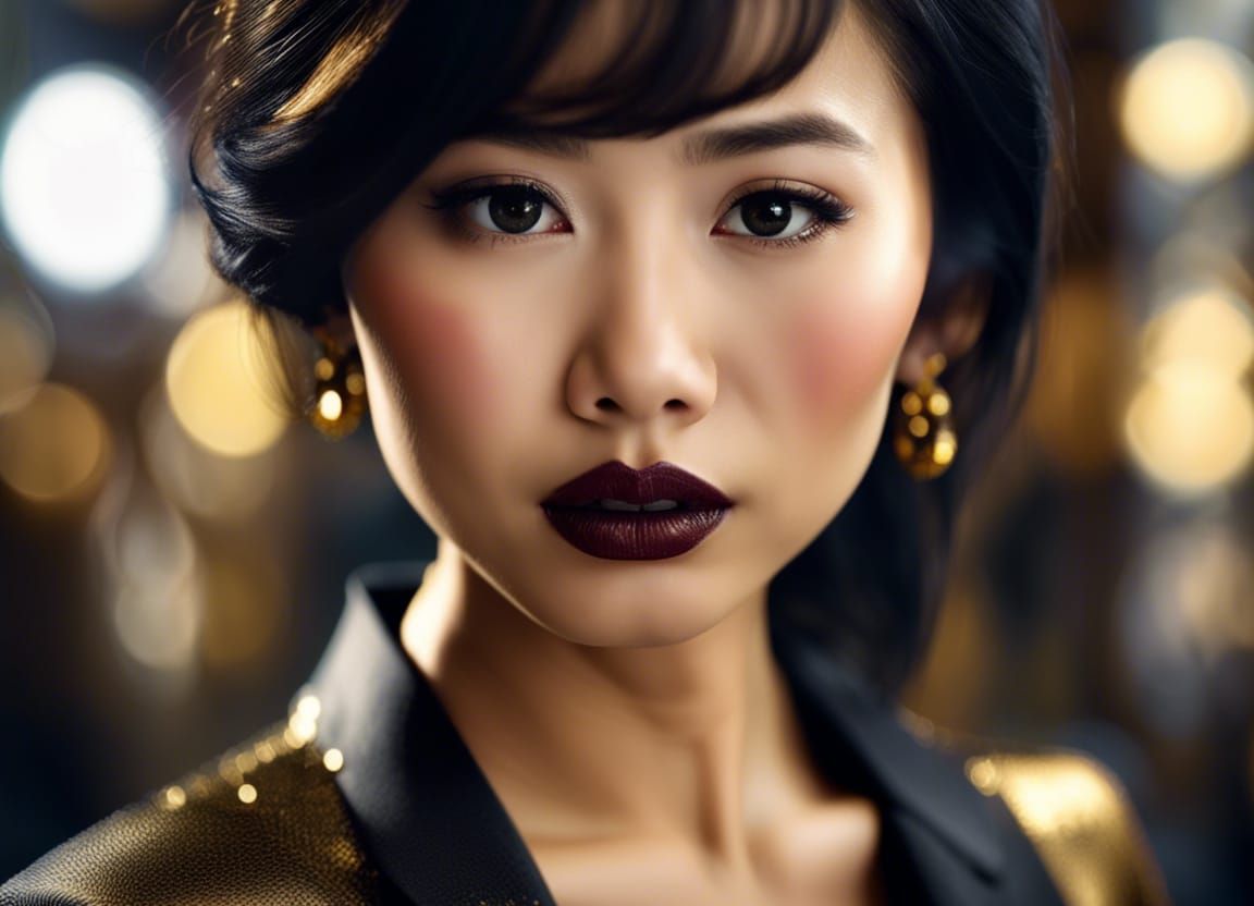 Beautiful Asian Business Woman Portrait in 8K