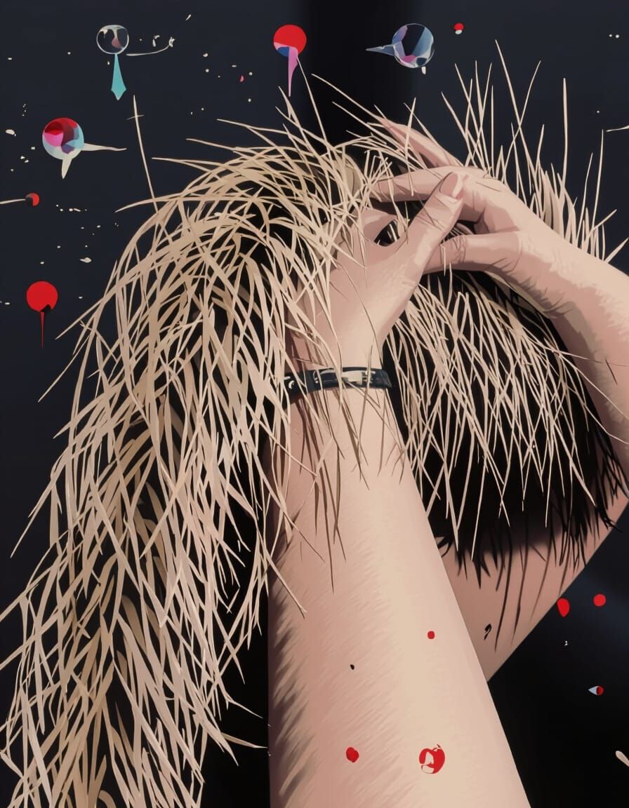 Falling Red Candles in Black and White Photo