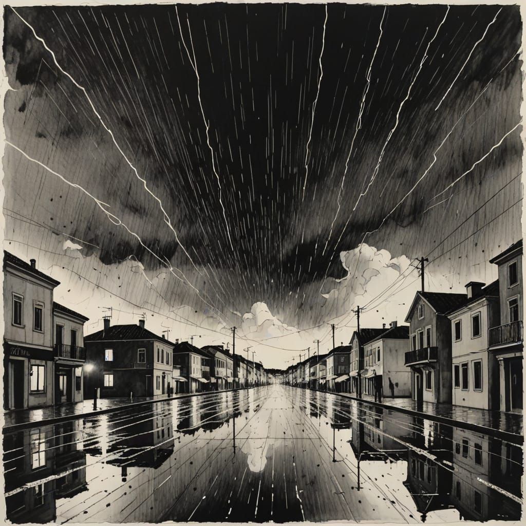 Dramatic Stormy Night in Old Alvor