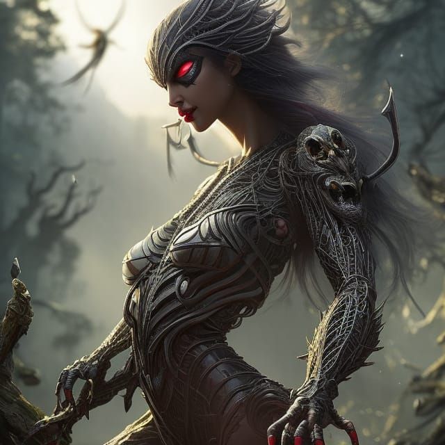 Monster Spider Woman with Intricate Details