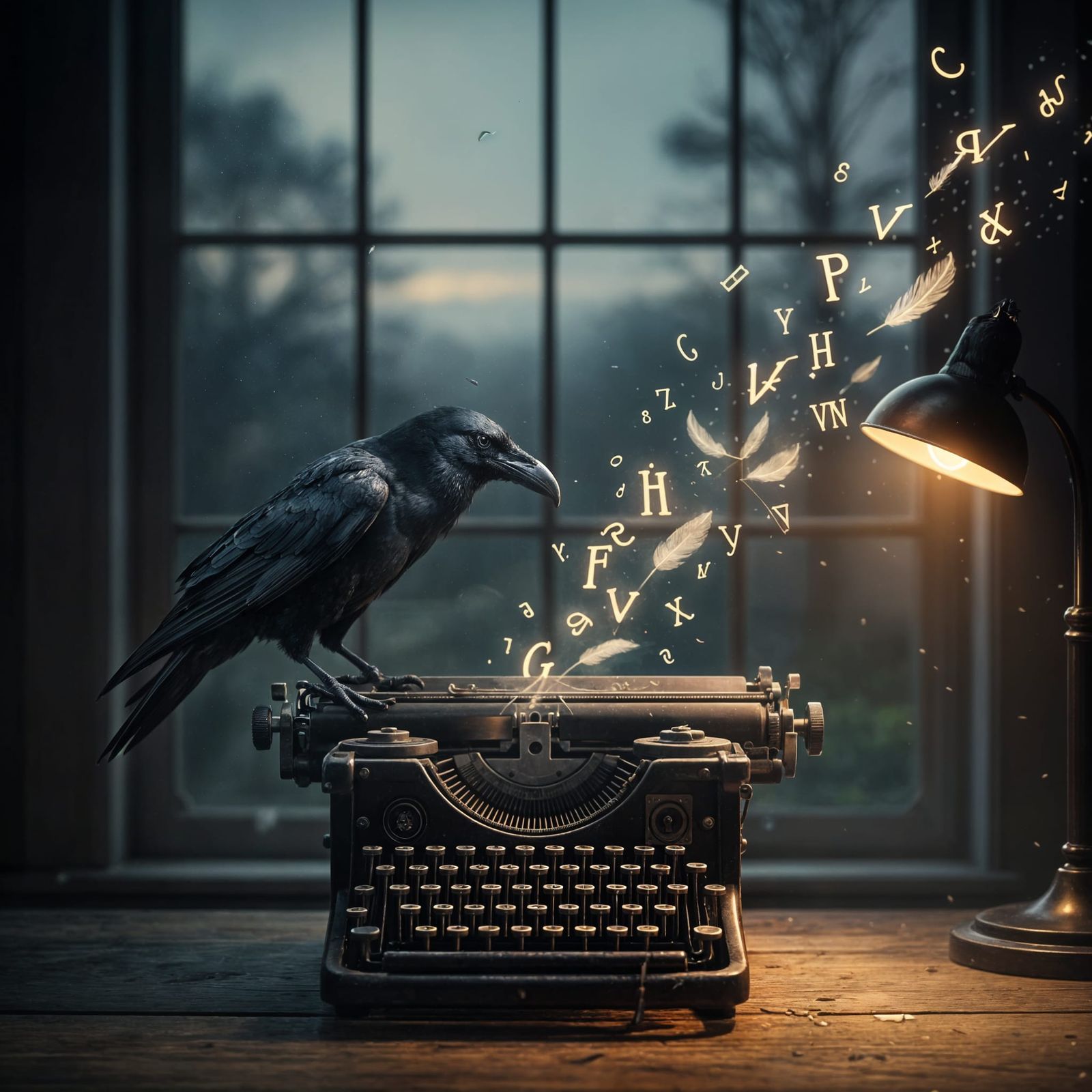 Raven Co-Authorship at a Vintage Typewriter