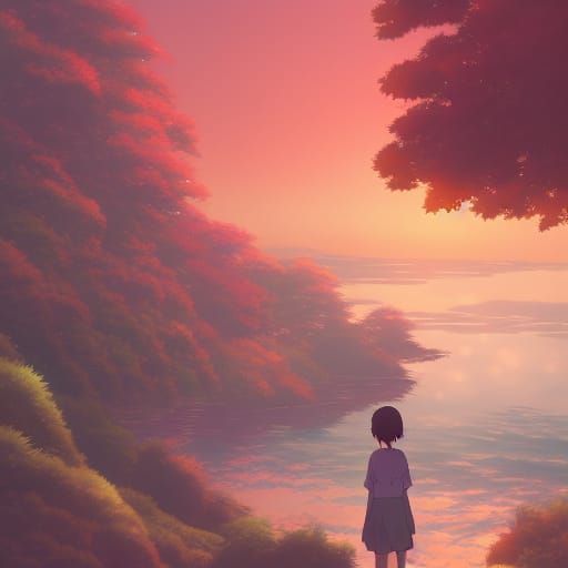Peaceful Anime Scene in Studio Ghibli Style