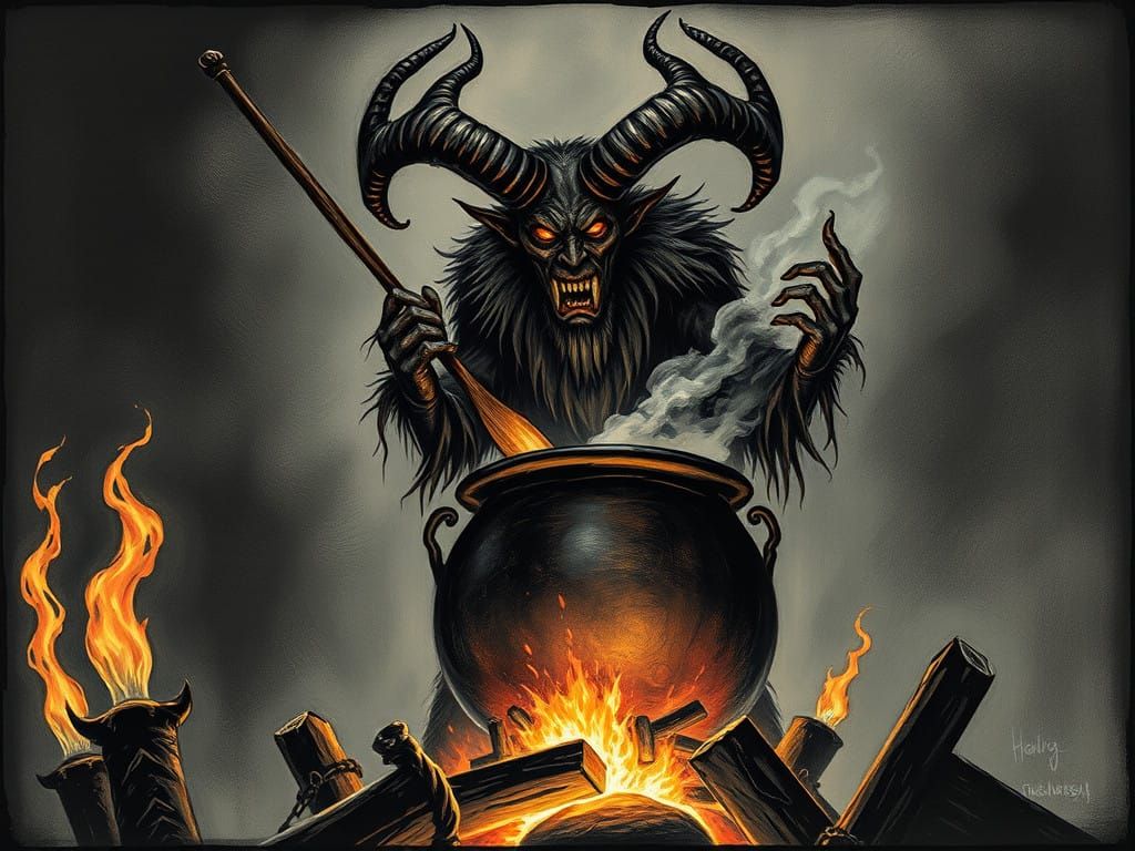 Krampus Lurks Over Cauldron of Dark Magic