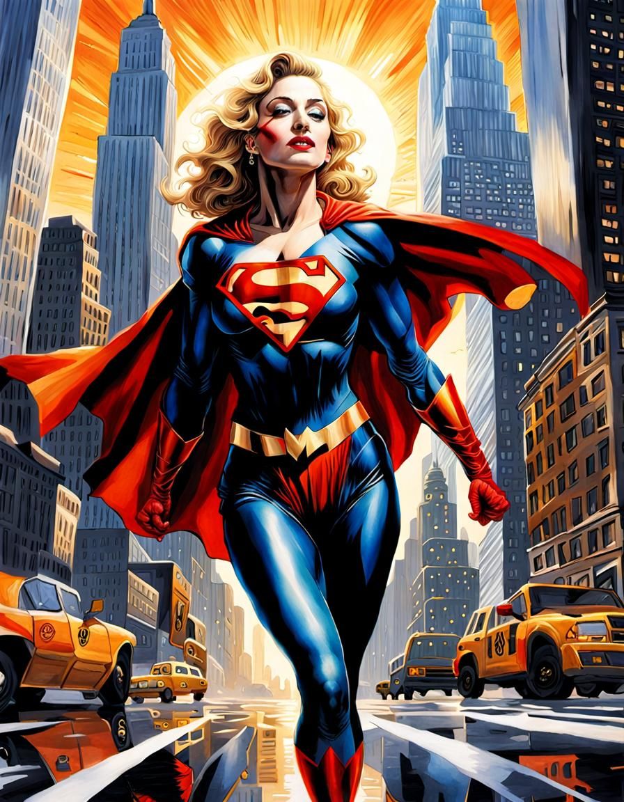 Madonna Superhero Cover Art in Photorealistic Style
