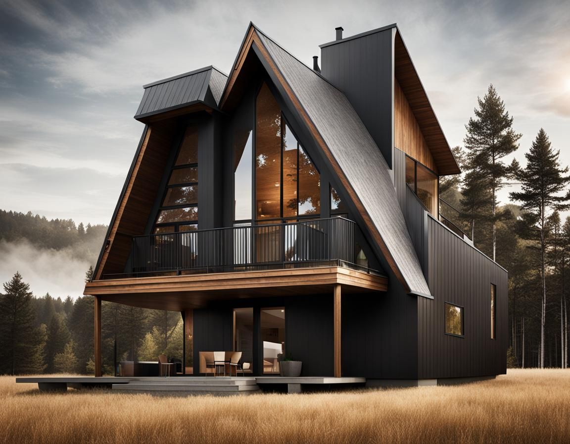 Typographic A-Frame House Architectural Design