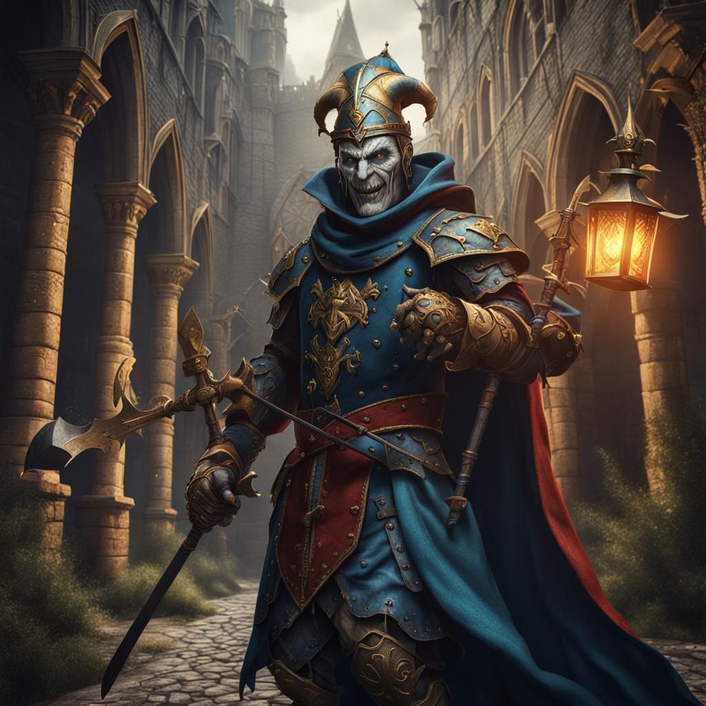 Medieval Jester Knight Fantasy Concept Art