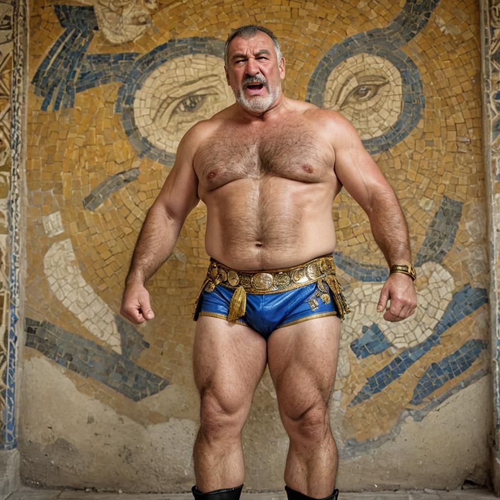 Triumphant Greek Wrestler in Hyperrealistic Greek Revival Ph...