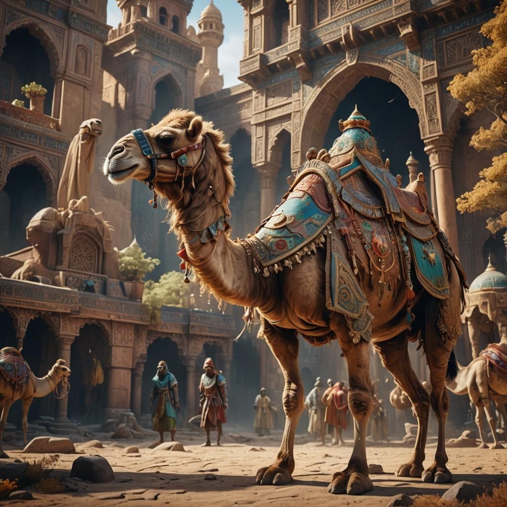 Camel Ghost in Costume: Detailed Fantasy Art