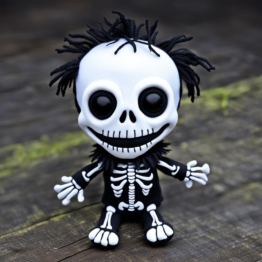 Cute Skeleton Chibi Voodoo Muppet by Jim Henson