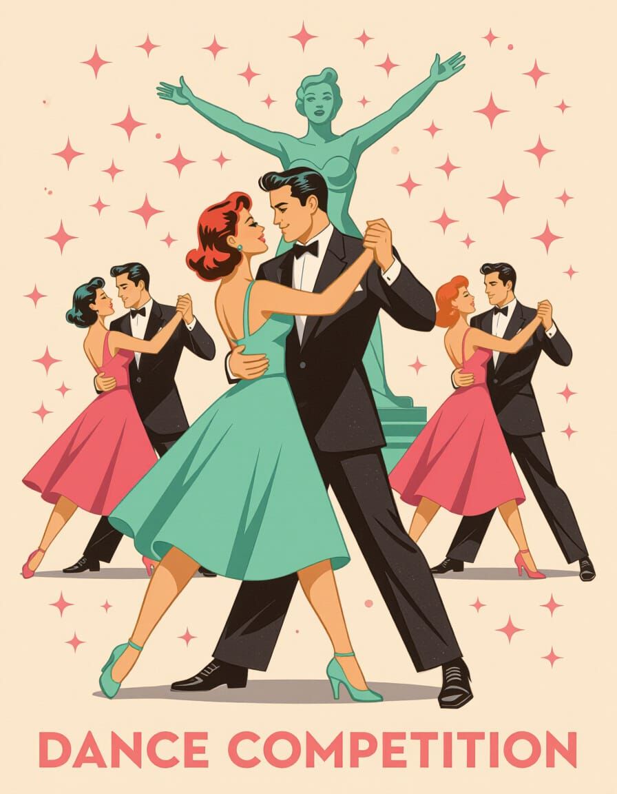 1950s Rock'n Roll Dance Competition Poster