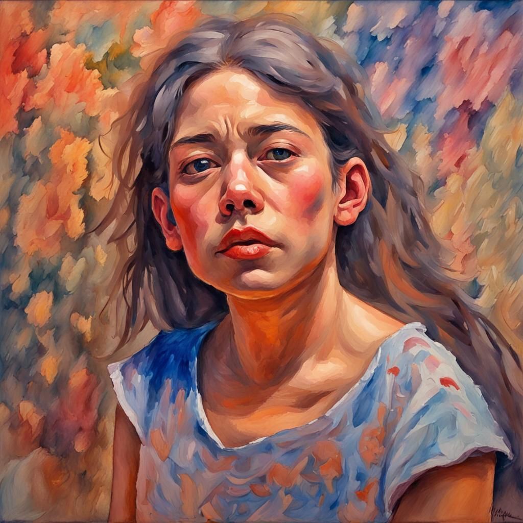 Love's Blindness: An Impasto Gouache Masterpiece