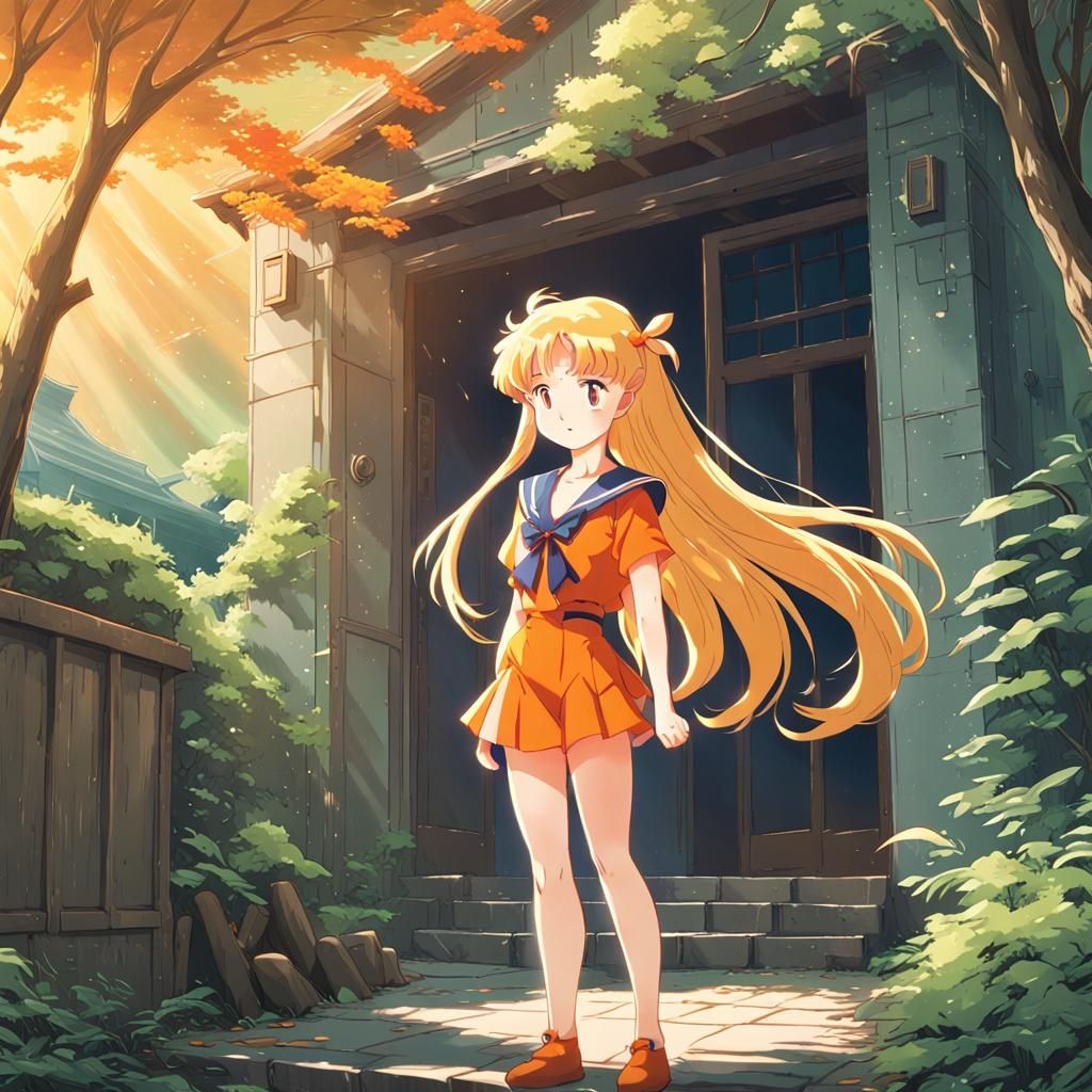 Sailor Venus in Studio Ghibli Anime Style