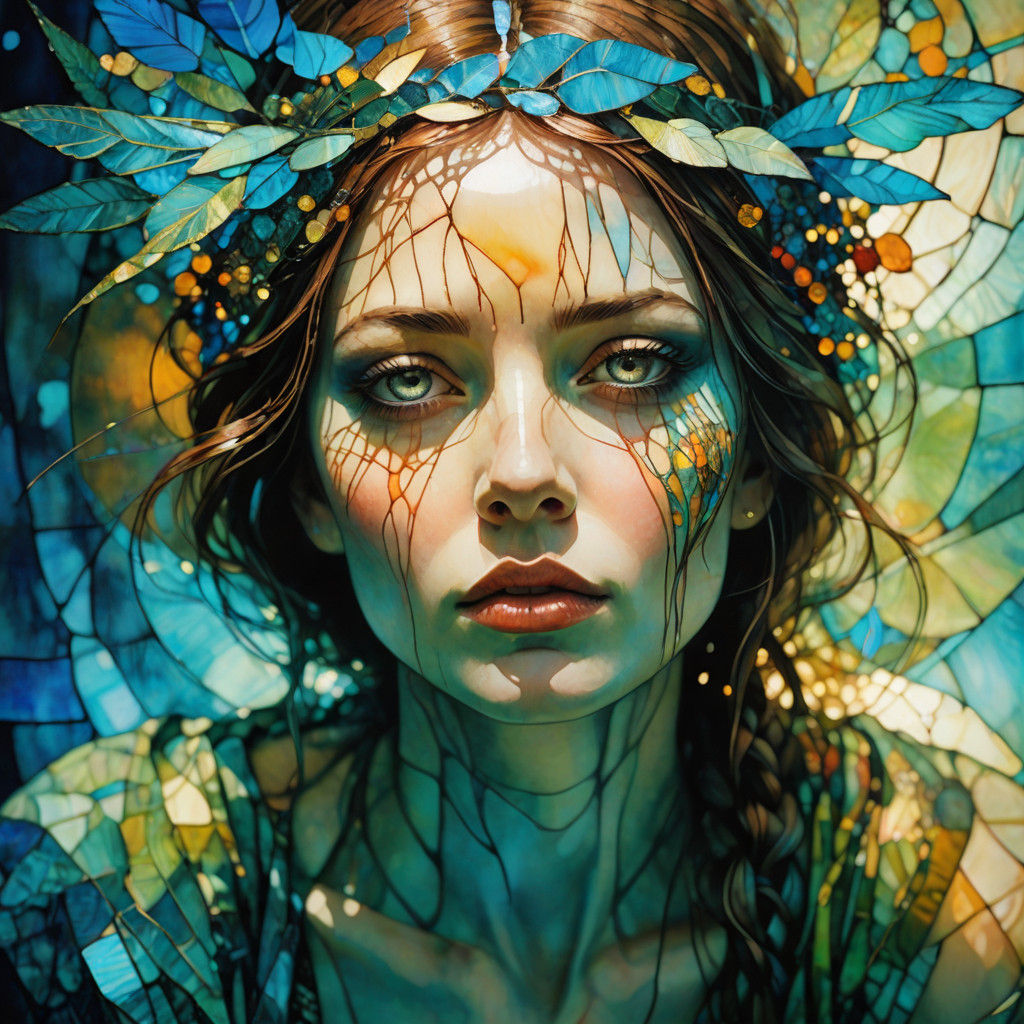 Vibrant Stained Glass Art Brut Masterpiece